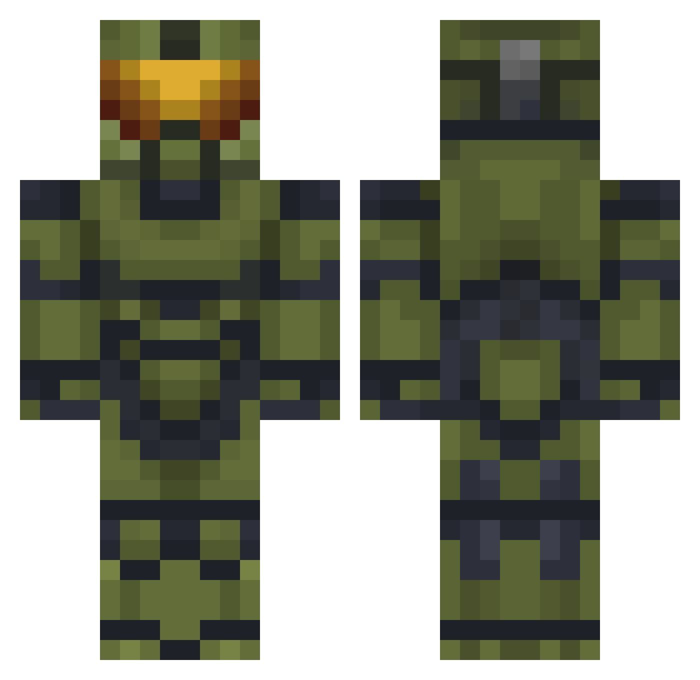 Asair Minecraft skin, front and back view