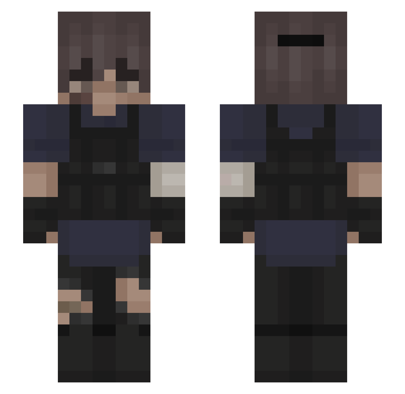 YukiTAe77 Minecraft skin, front and back view