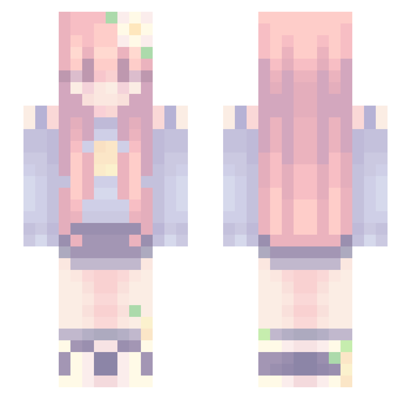 Warmer_Sun Minecraft skin, front and back view