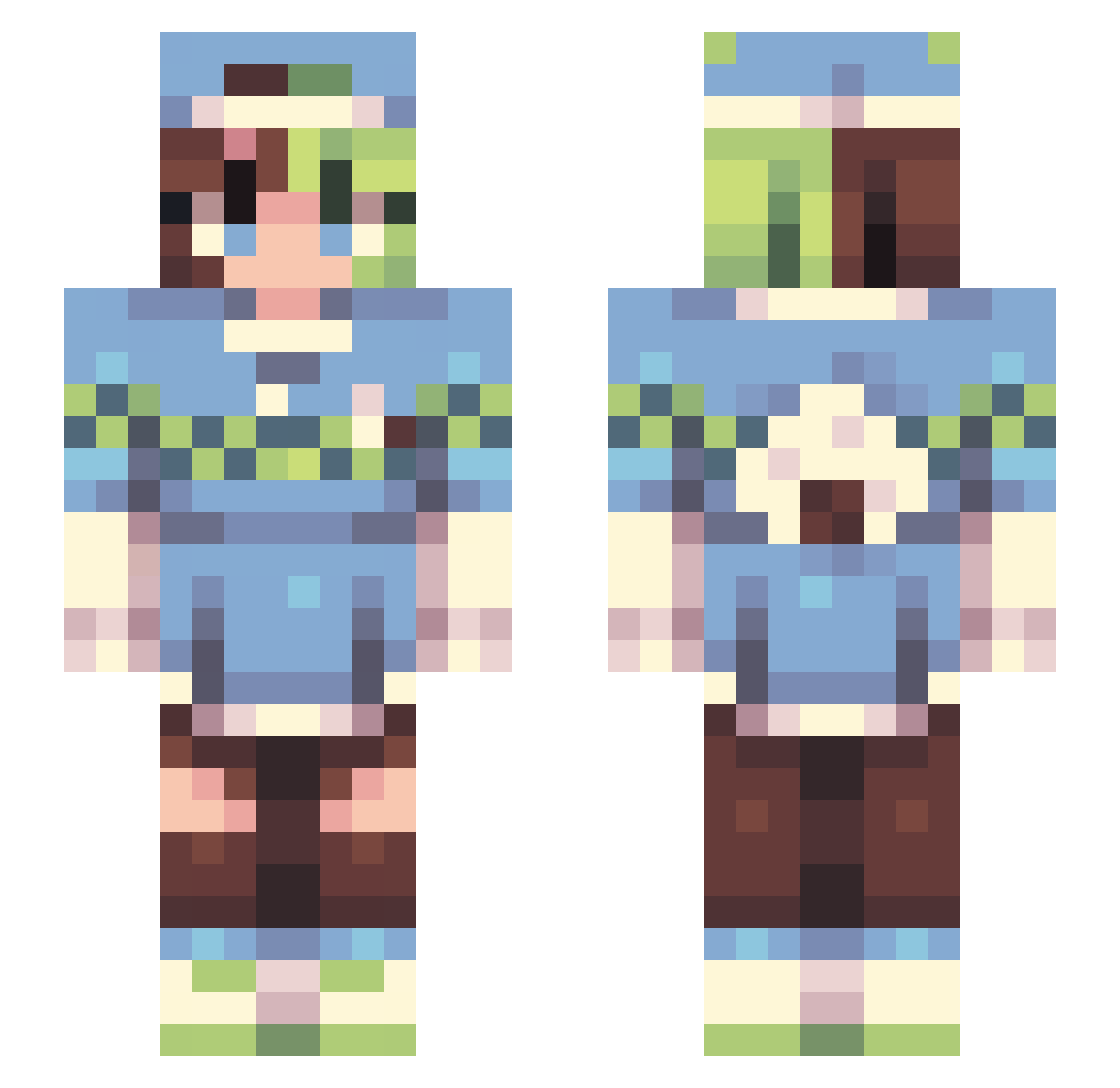 FyrenNy Minecraft skin, front and back view