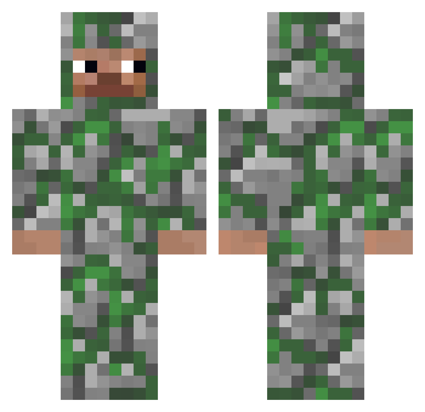 MonsterrTaco Minecraft skin, front and back view
