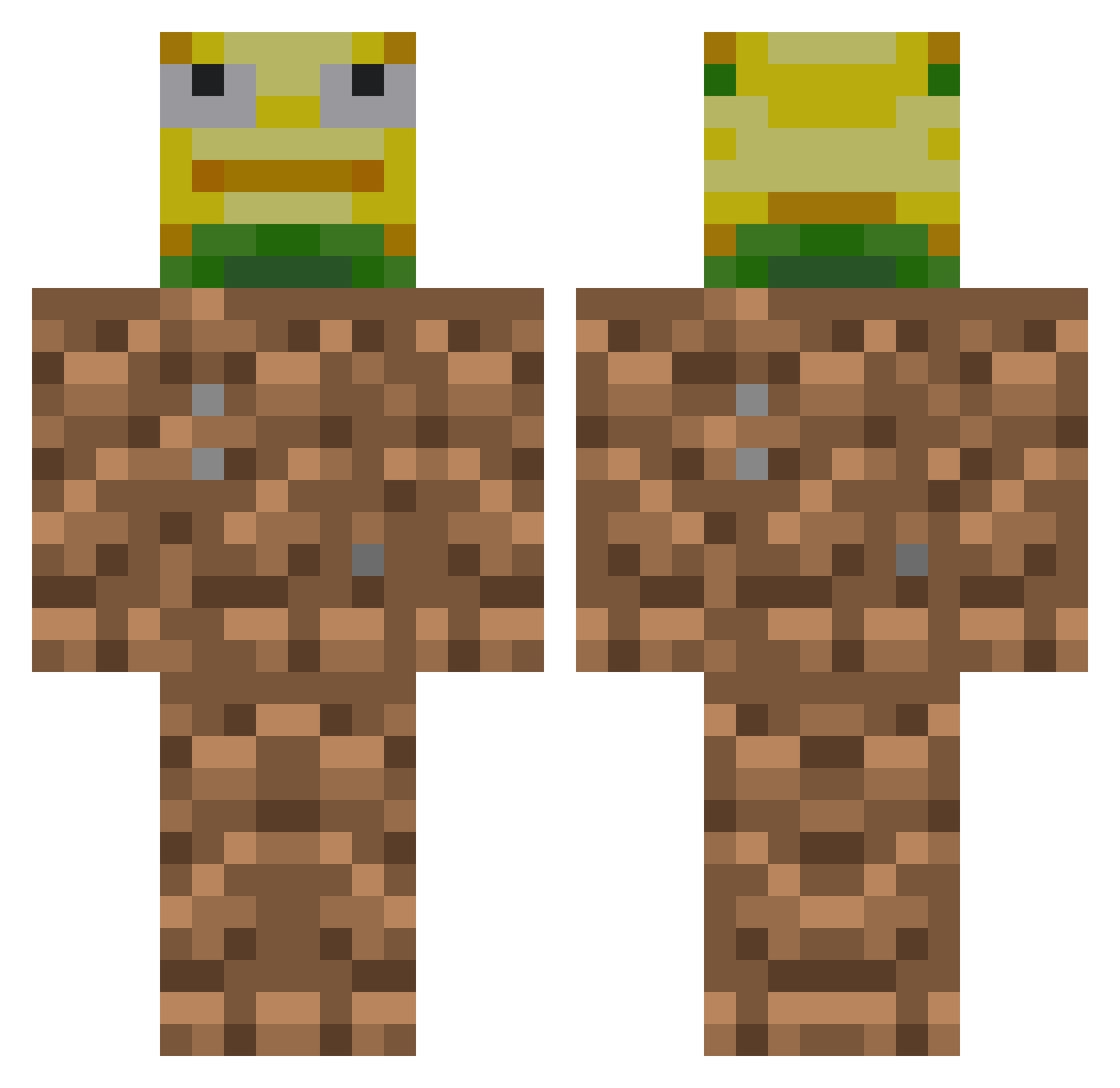 Ghostpepper20 Minecraft skin, front and back view
