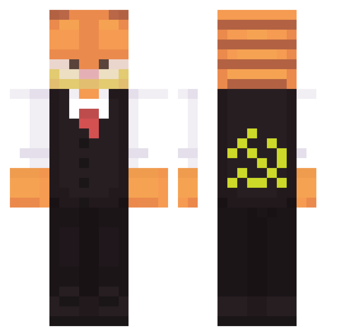 cptmeemoe Minecraft skin, front and back view