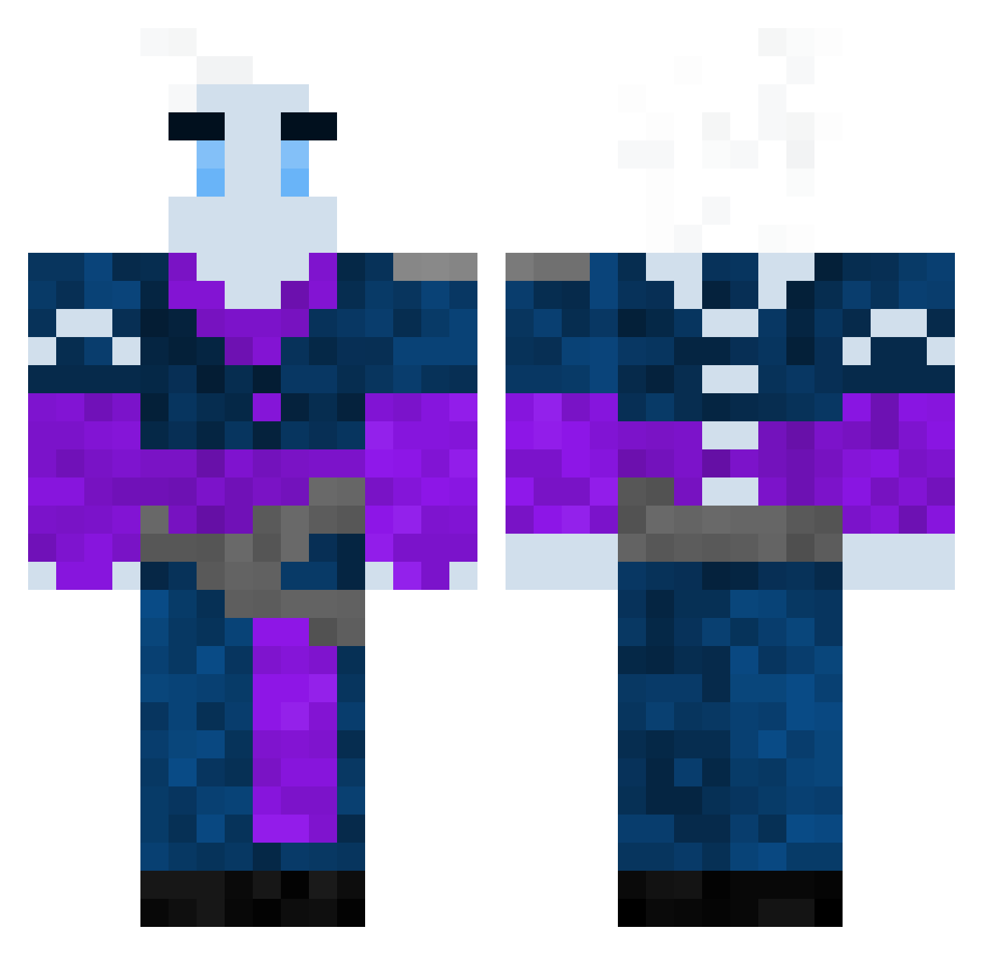 ScarletEZ Minecraft skin, front and back view