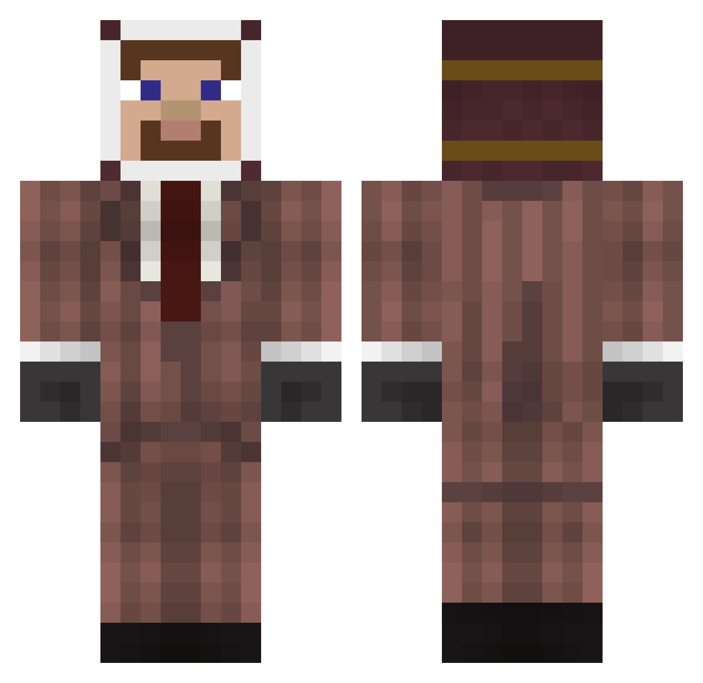 zoyunz Minecraft skin, front and back view