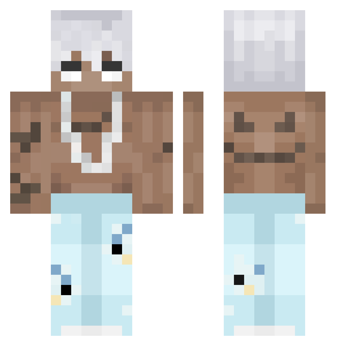 zmicher1337 Minecraft skin, front and back view