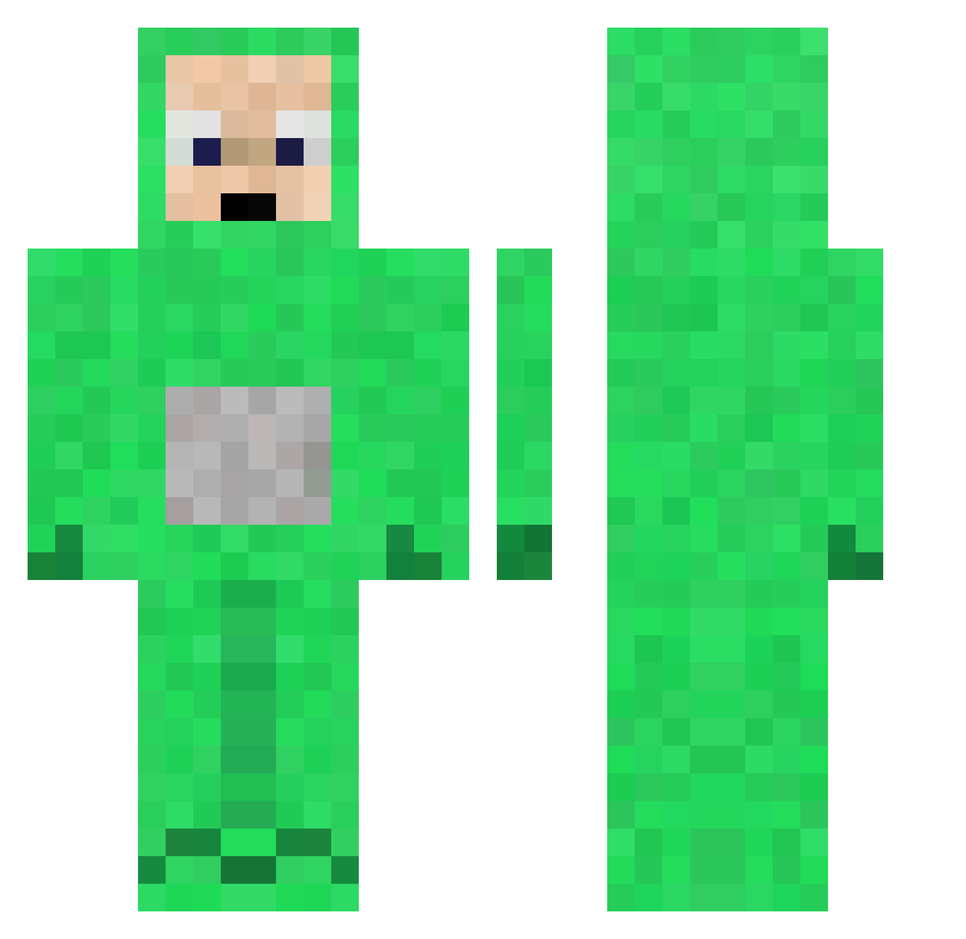 QuantumEdge Minecraft skin, front and back view