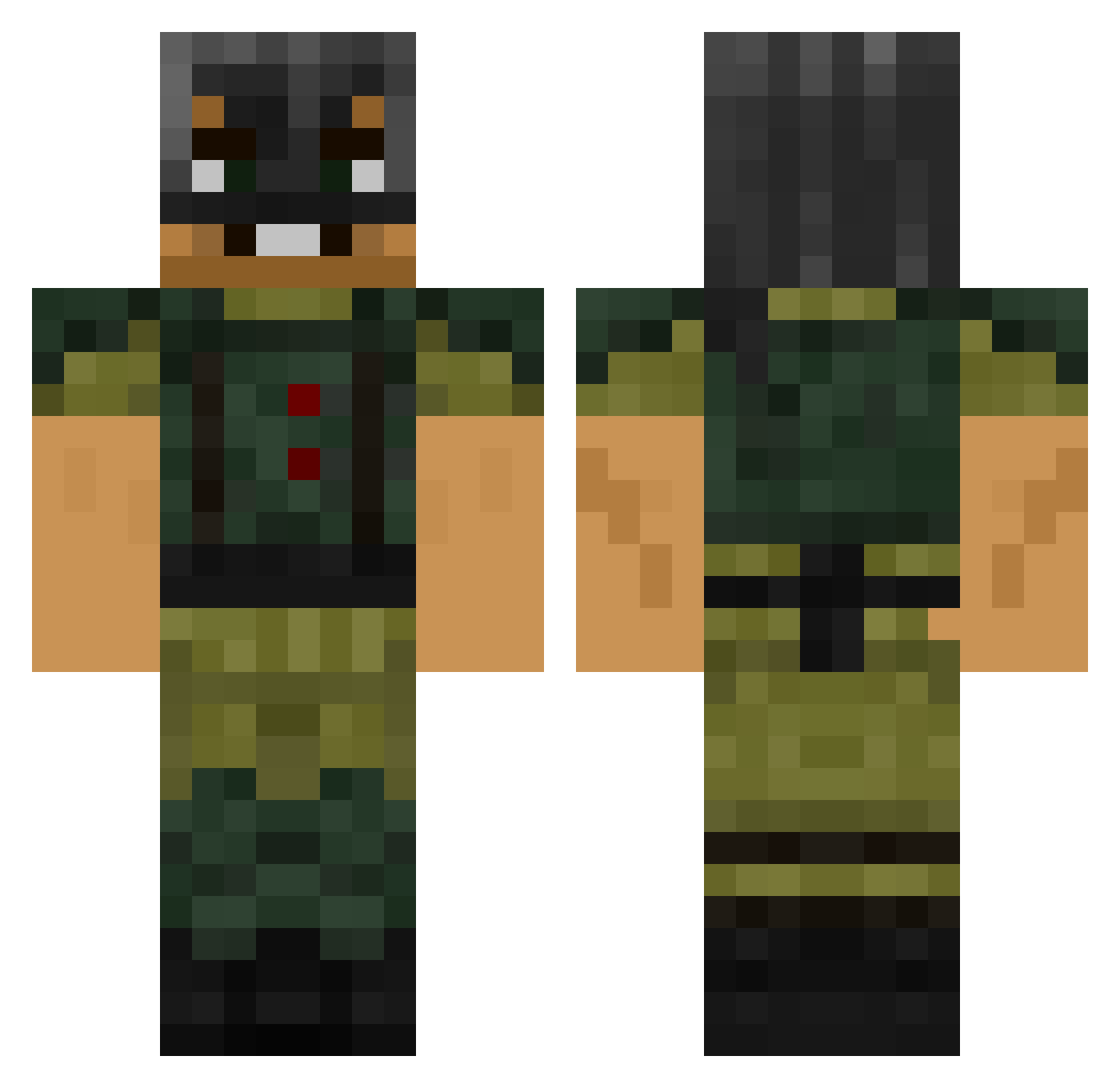 ReDucTor Minecraft skin, front and back view