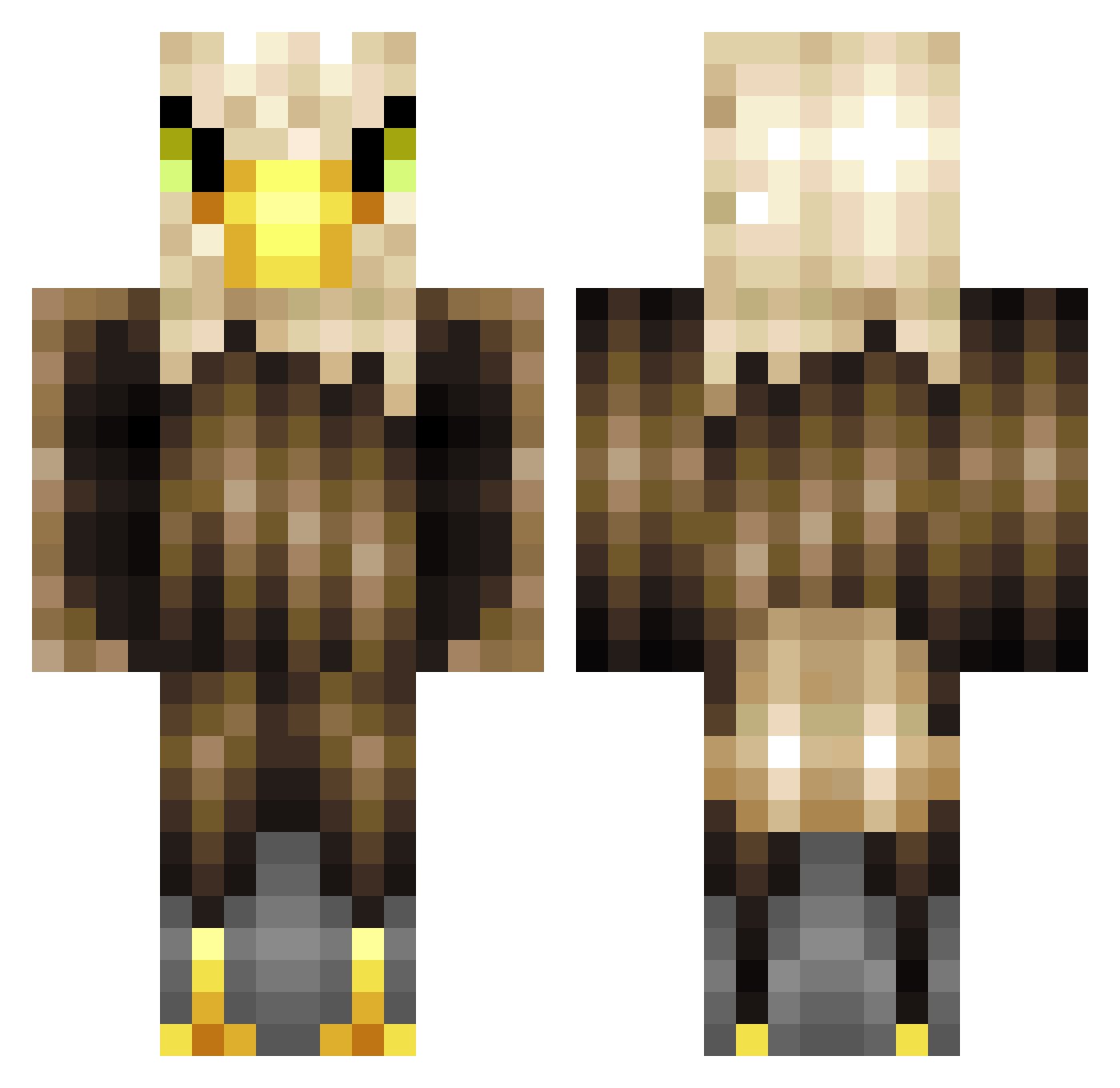 XxKaanXxCr7 Minecraft skin, front and back view