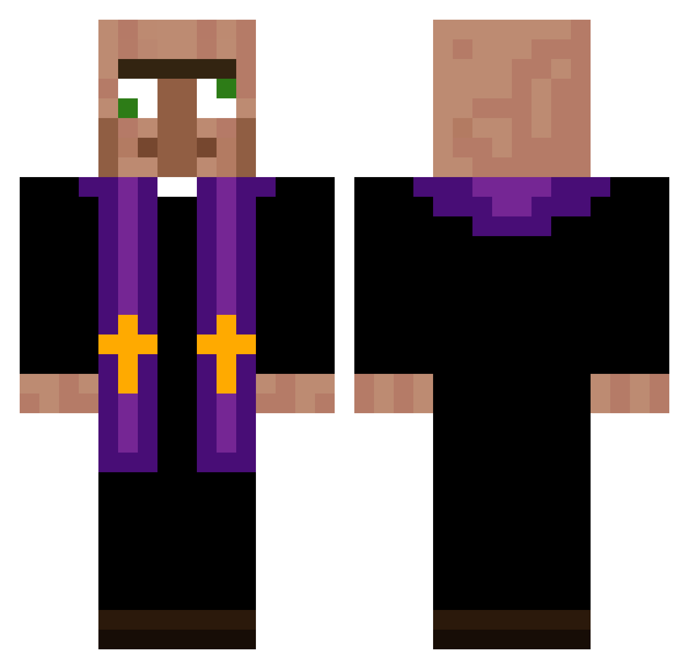 hvseeb Minecraft skin, front and back view