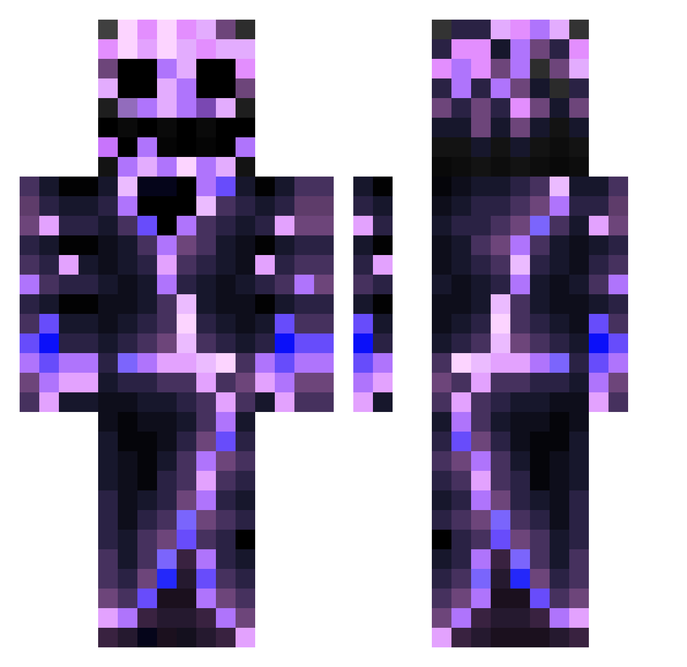 T0K4R Minecraft skin, front and back view