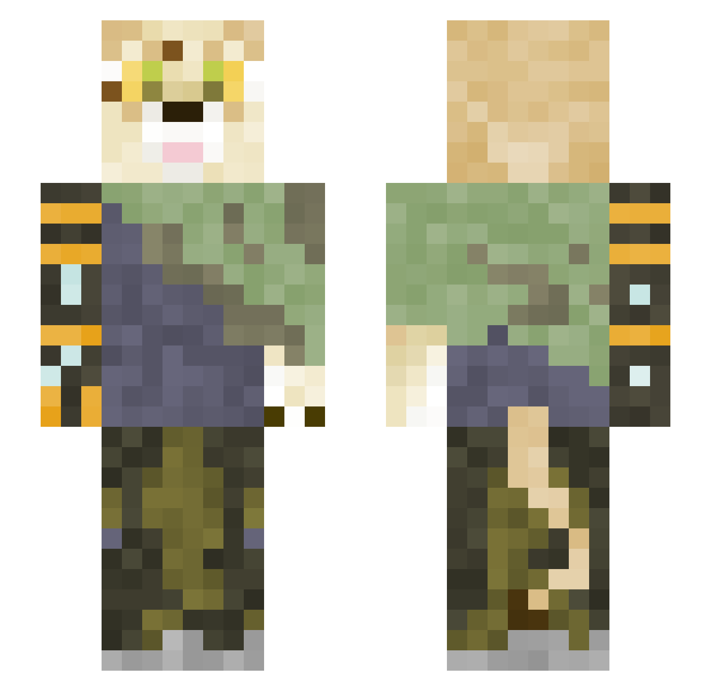 SokoIII Minecraft skin, front and back view