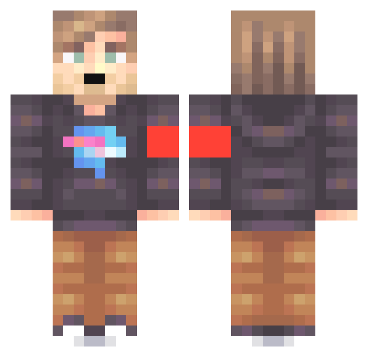 Habibibomber Minecraft skin, front and back view