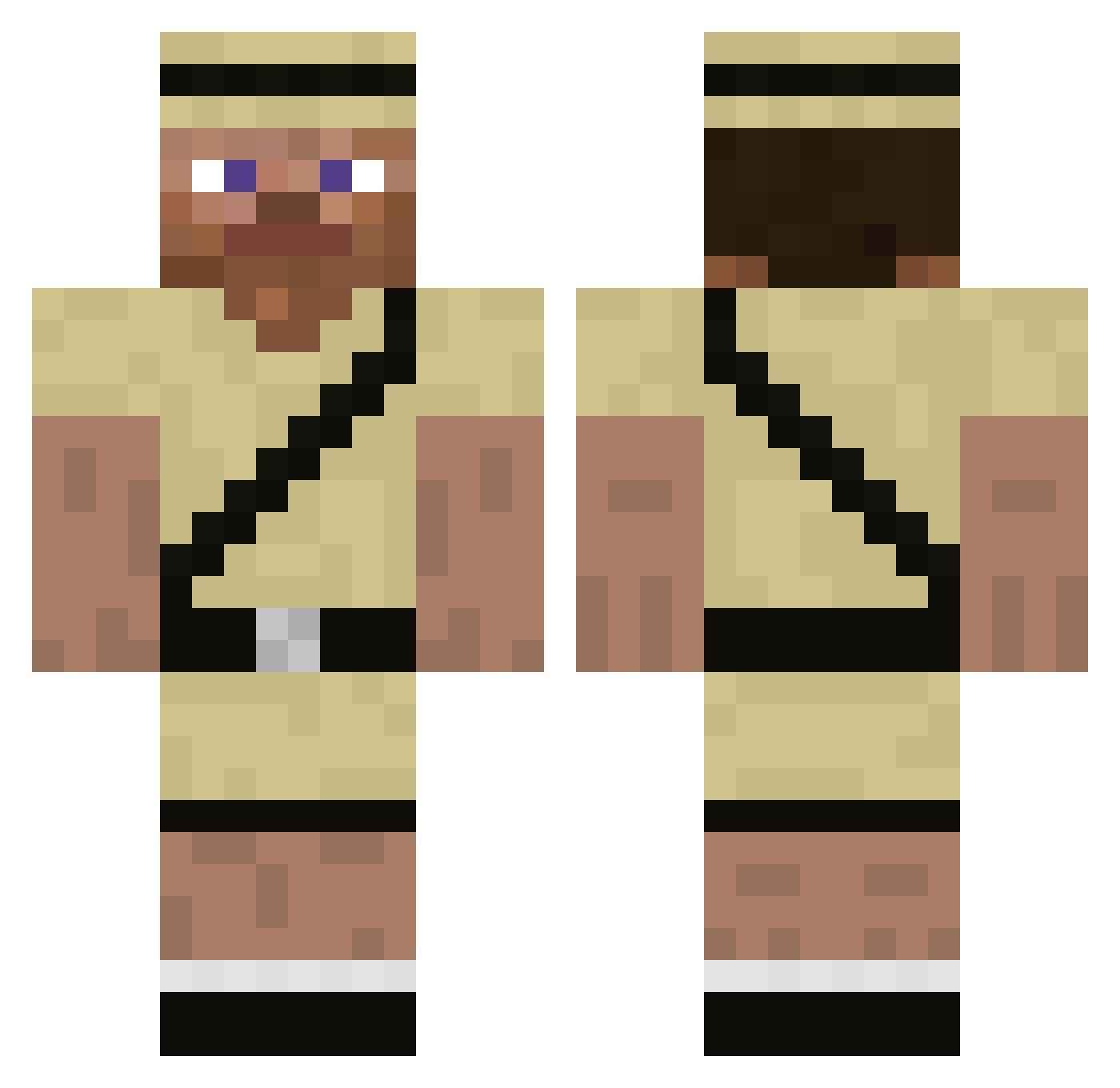 Terrificace Minecraft skin, front and back view