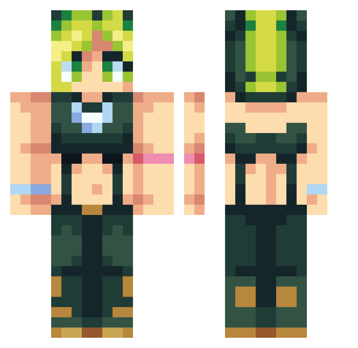 perla99 Minecraft skin, front and back view