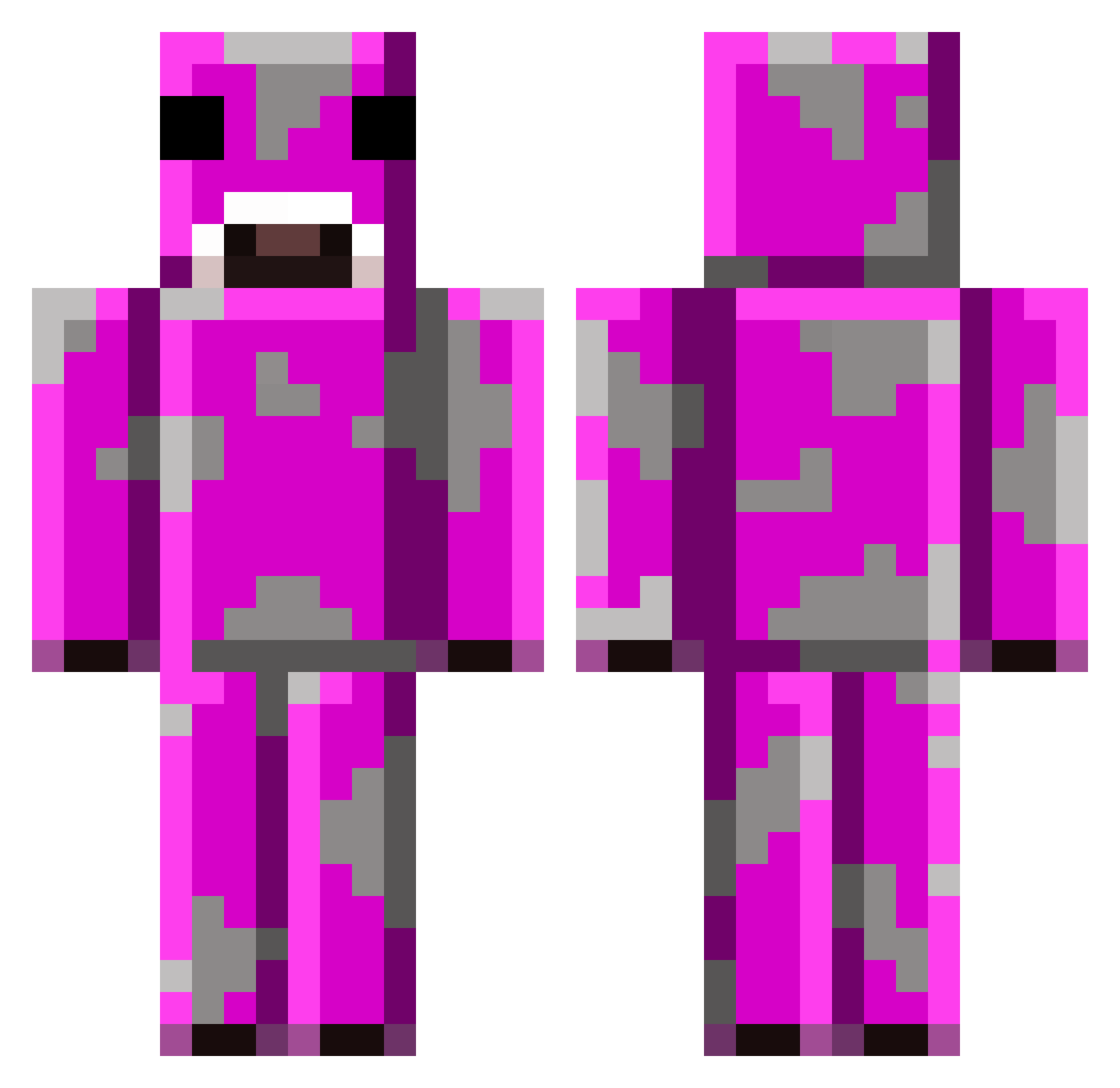 TblackS Minecraft skin, front and back view