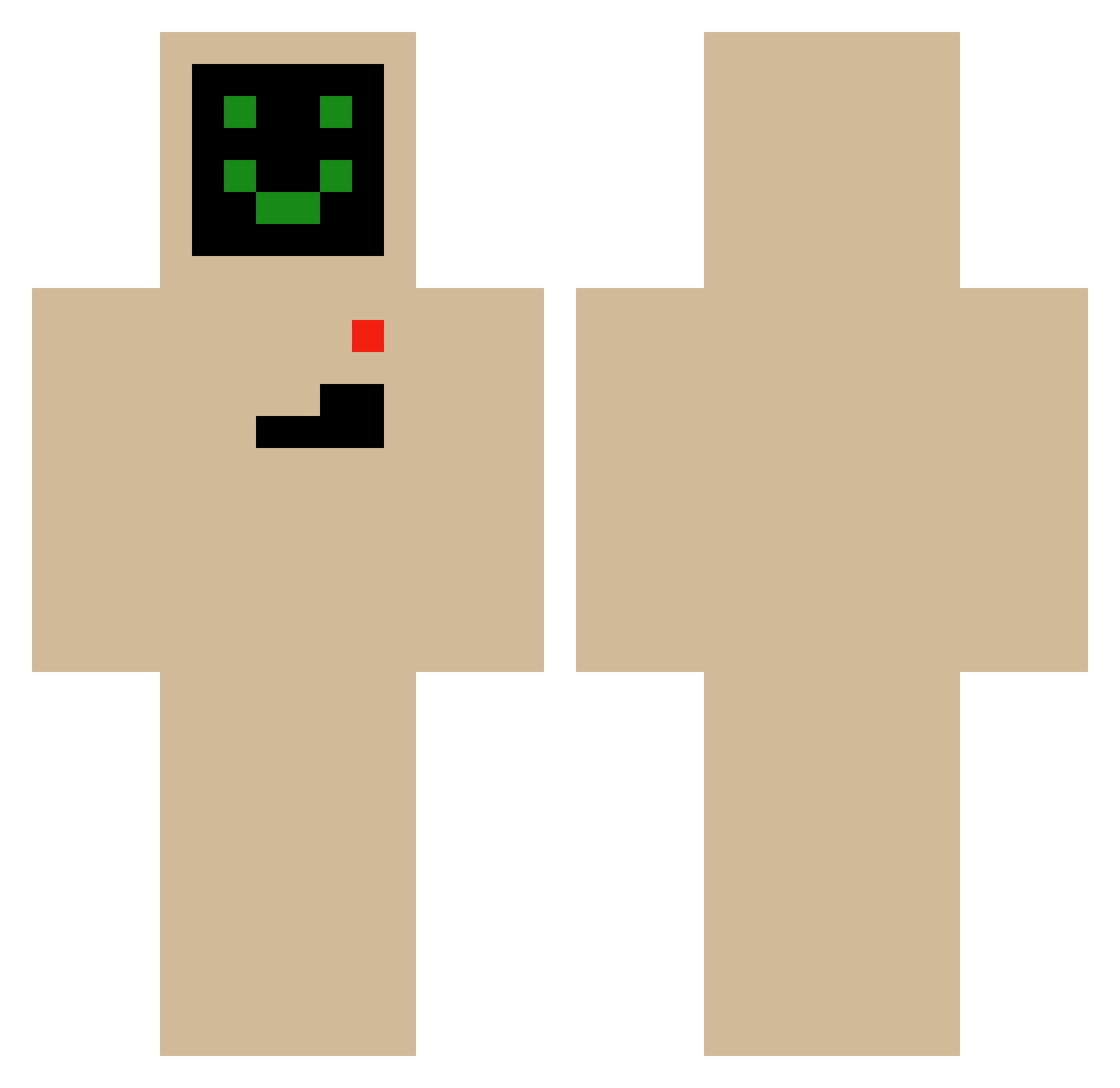 RadiatedCave Minecraft skin, front and back view
