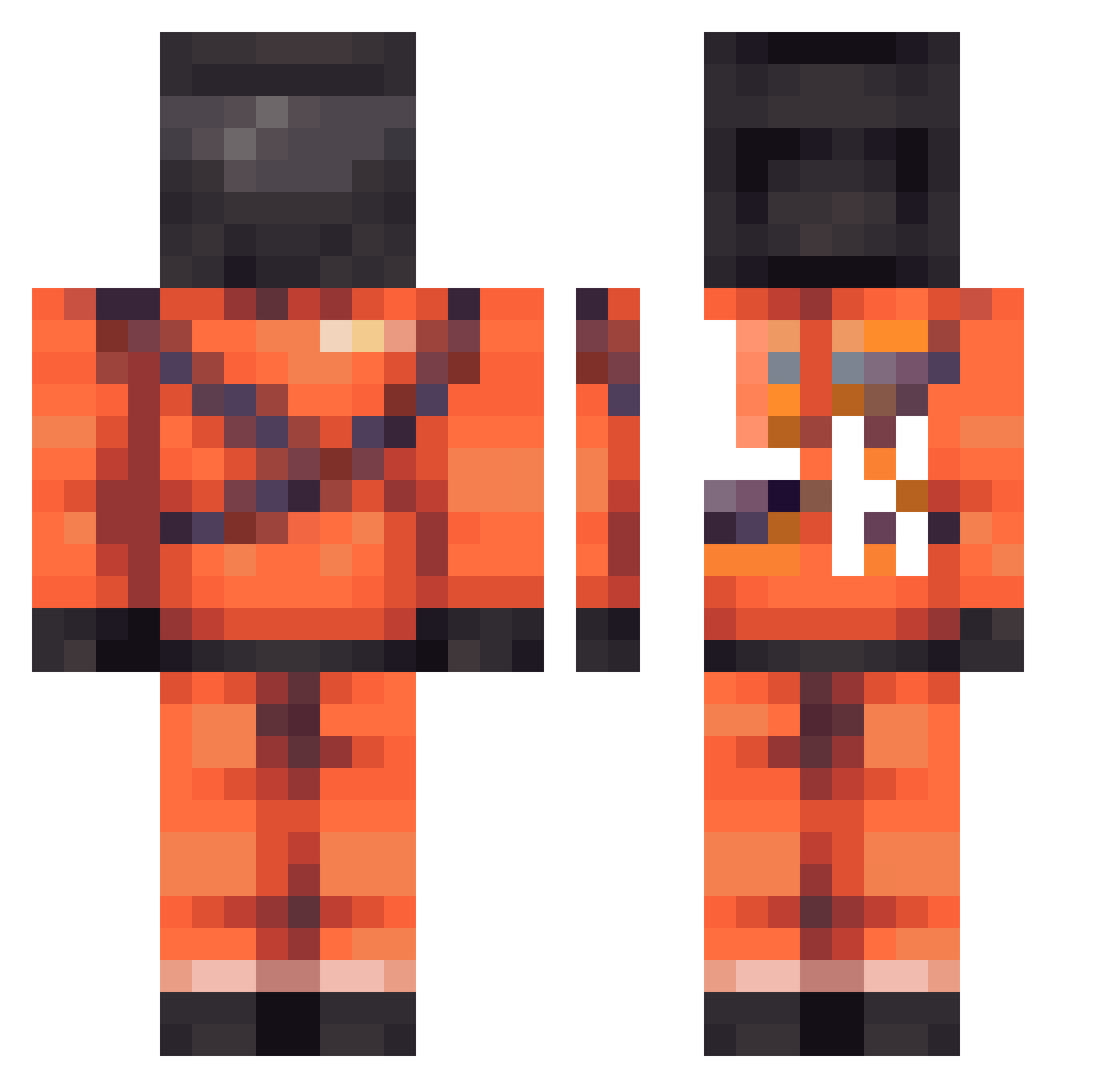 Grey59_ Minecraft skin, front and back view