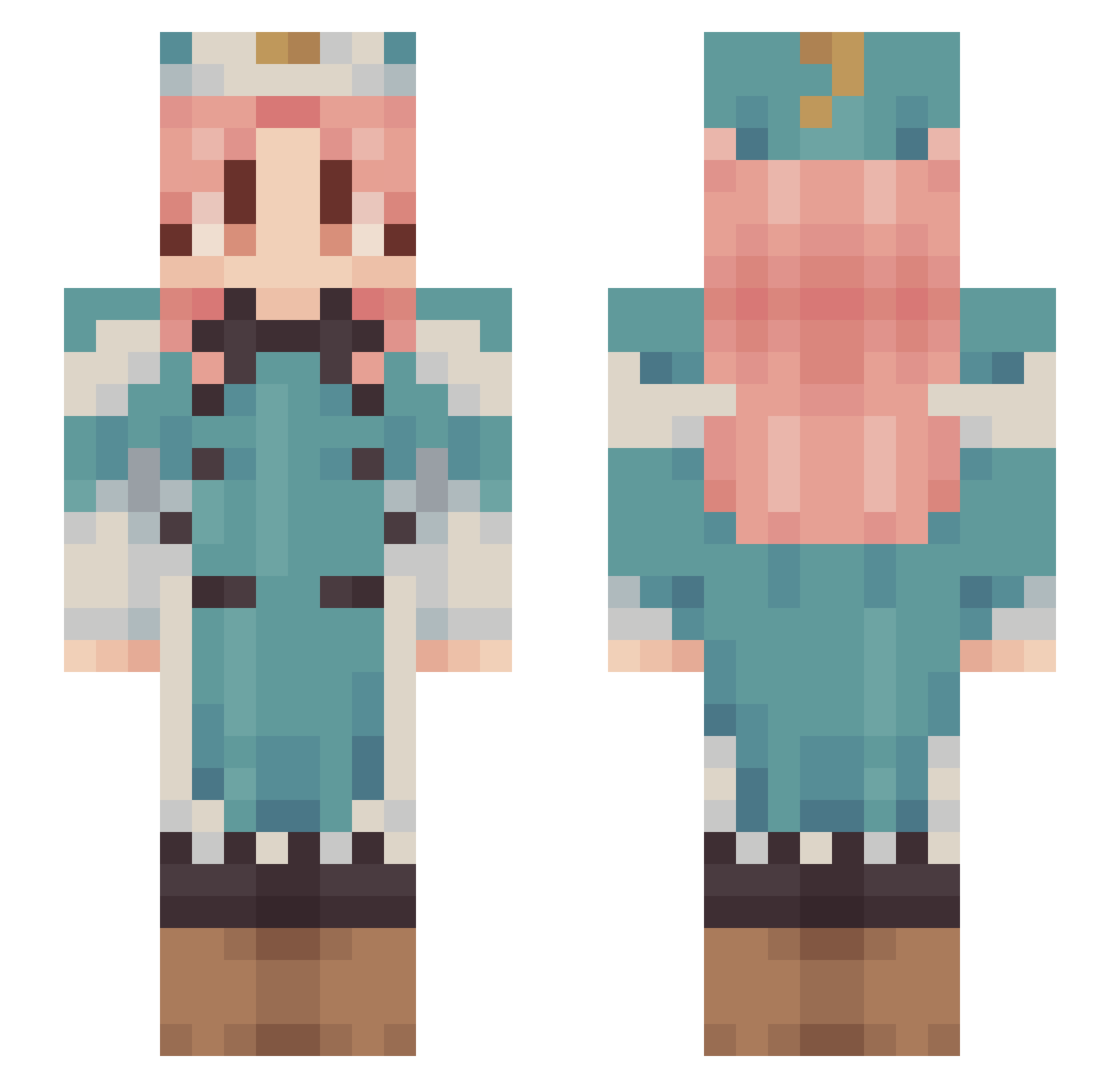W1LDR0SES Minecraft skin, front and back view