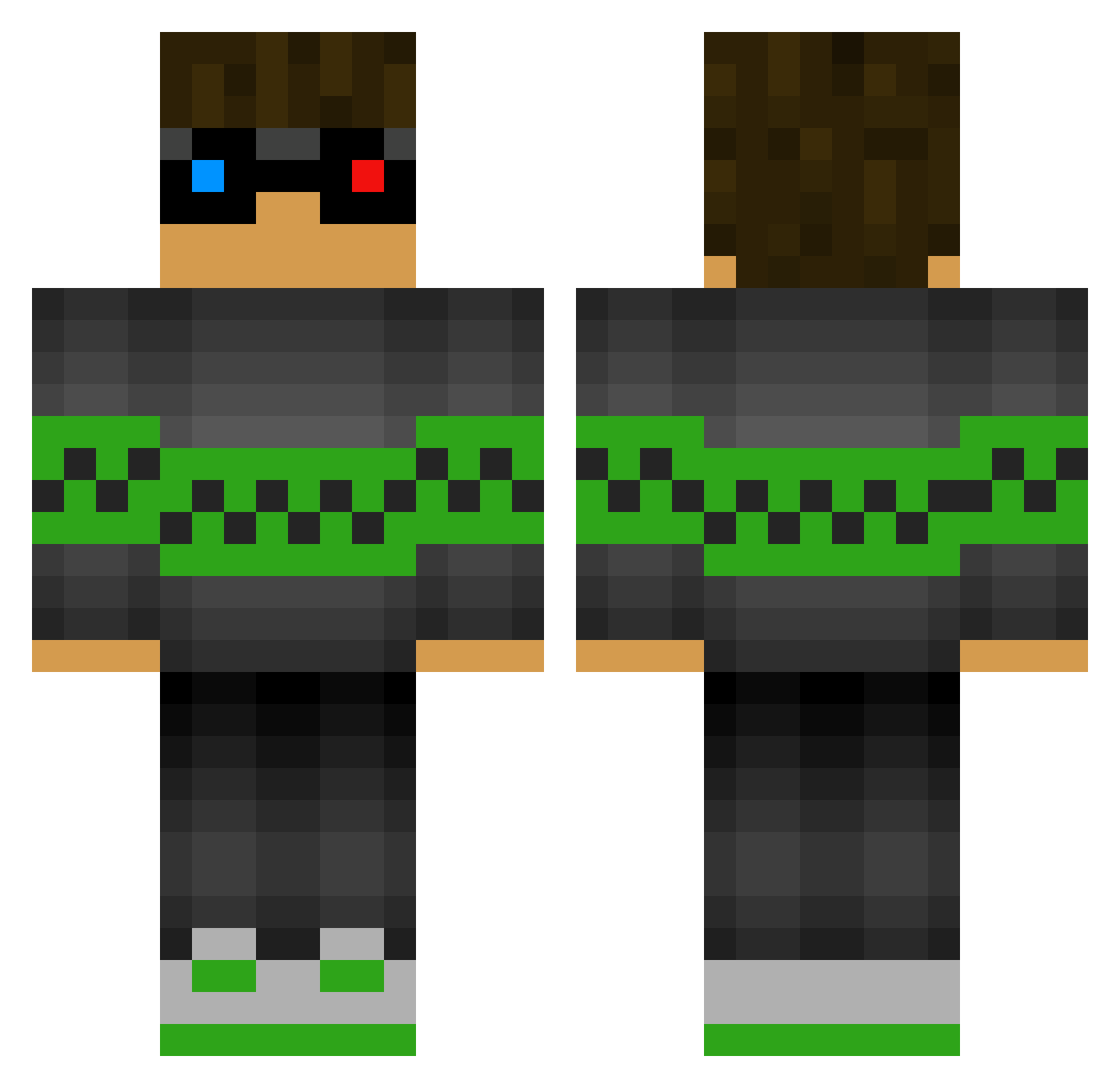 D1ckslamer123 Minecraft skin, front and back view