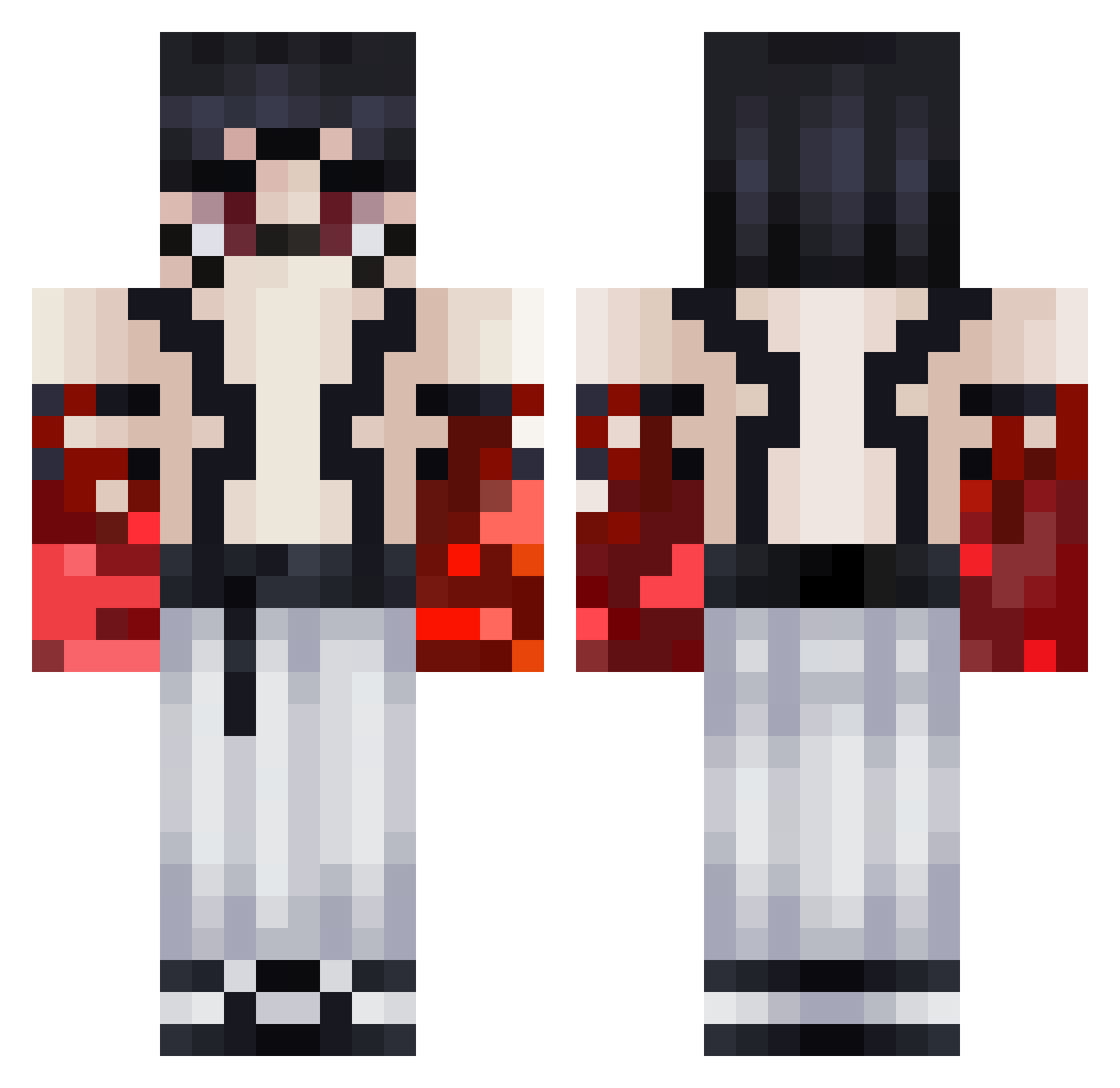 True_sun_goddess Minecraft skin, front and back view