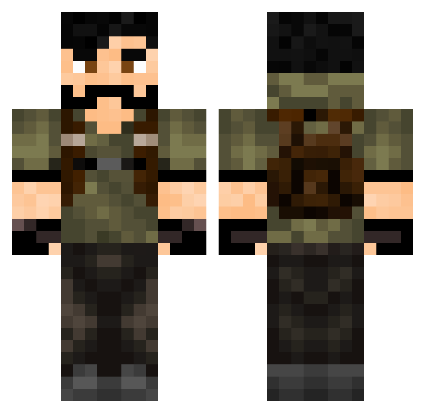 Dick_Nixon Minecraft skin, front and back view