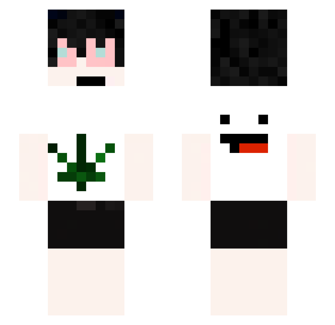 sugusex Minecraft skin, front and back view