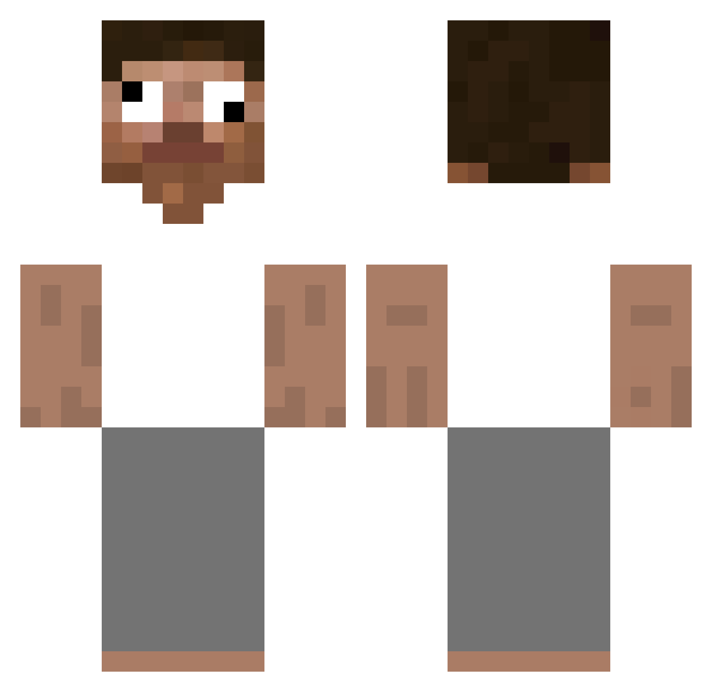 Xevv7 Minecraft skin, front and back view