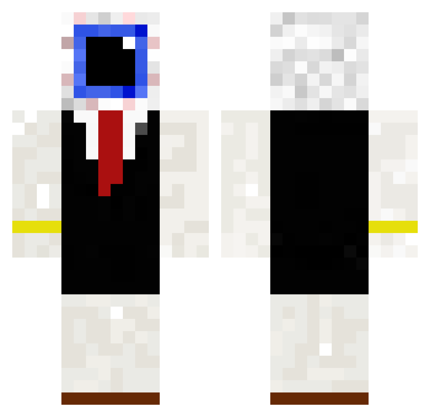 Jy43 Minecraft skin, front and back view