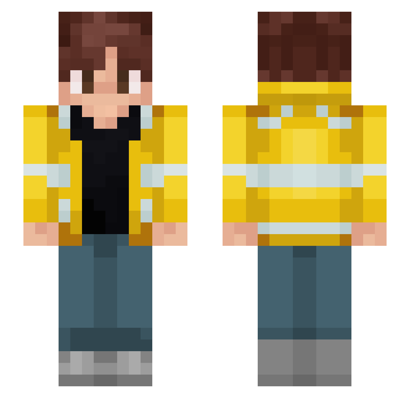 Manlake Minecraft skin, front and back view