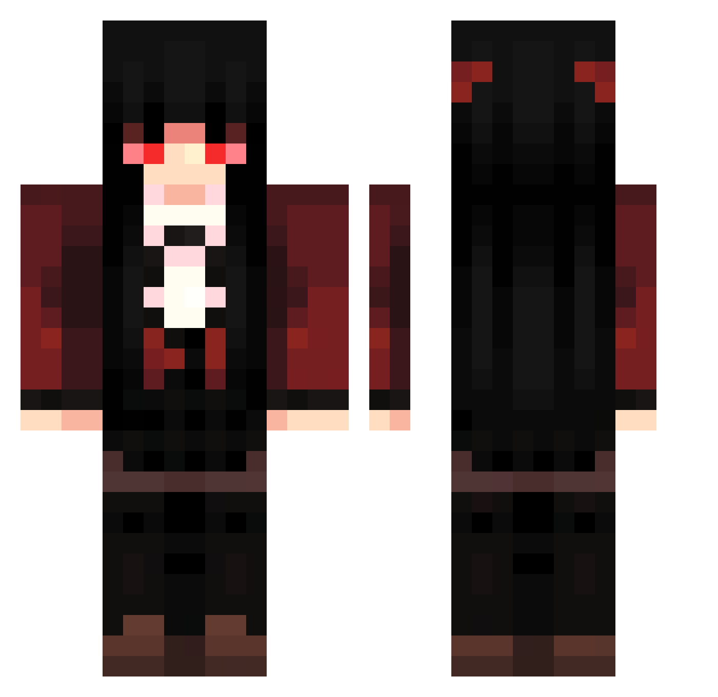 kikikoko Minecraft skin, front and back view