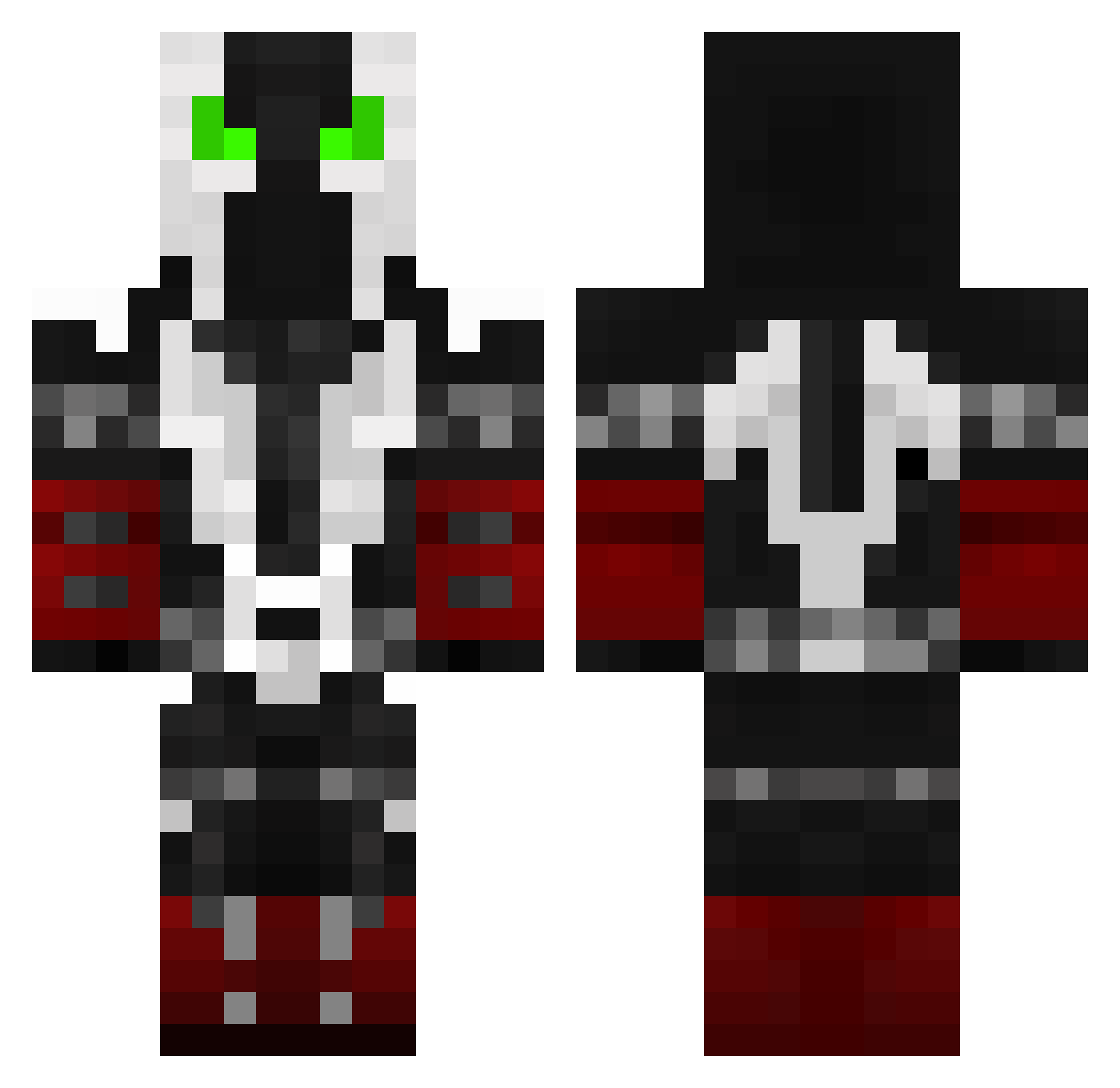 XQKami Minecraft skin, front and back view