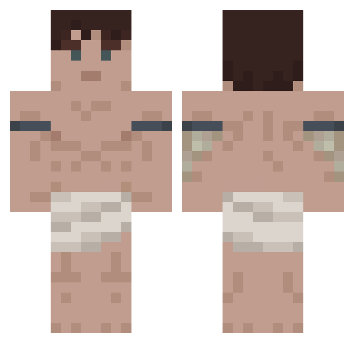 Sossro Minecraft skin, front and back view