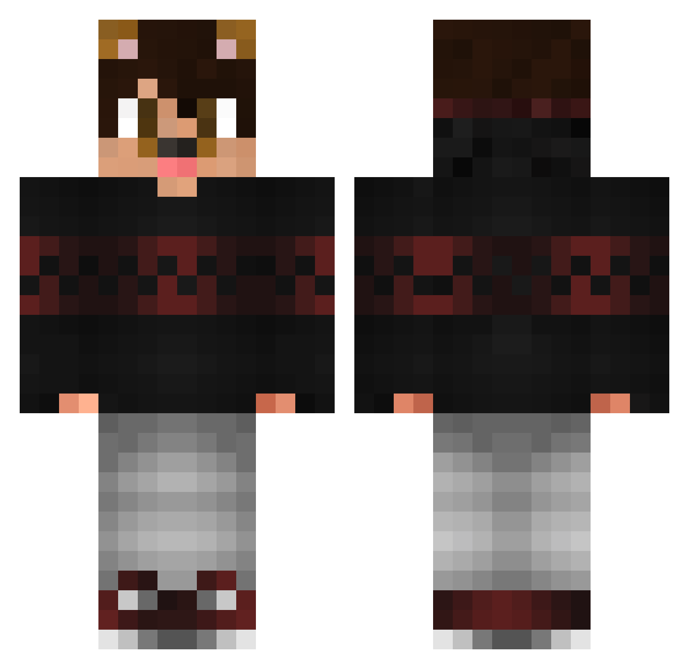 WintroZ Minecraft skin, front and back view