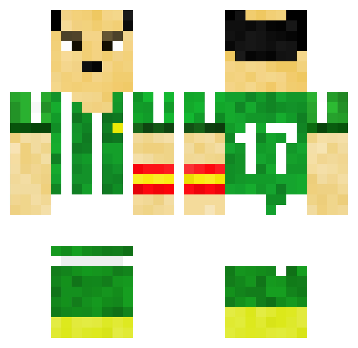 robertomg Minecraft skin, front and back view