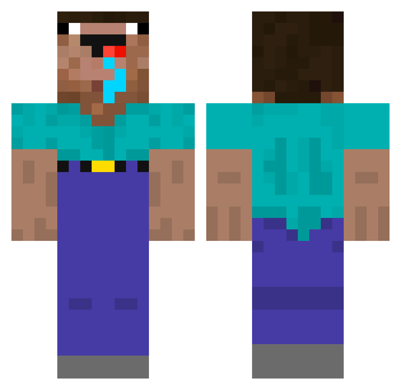 DAVASSSsss Minecraft skin, front and back view