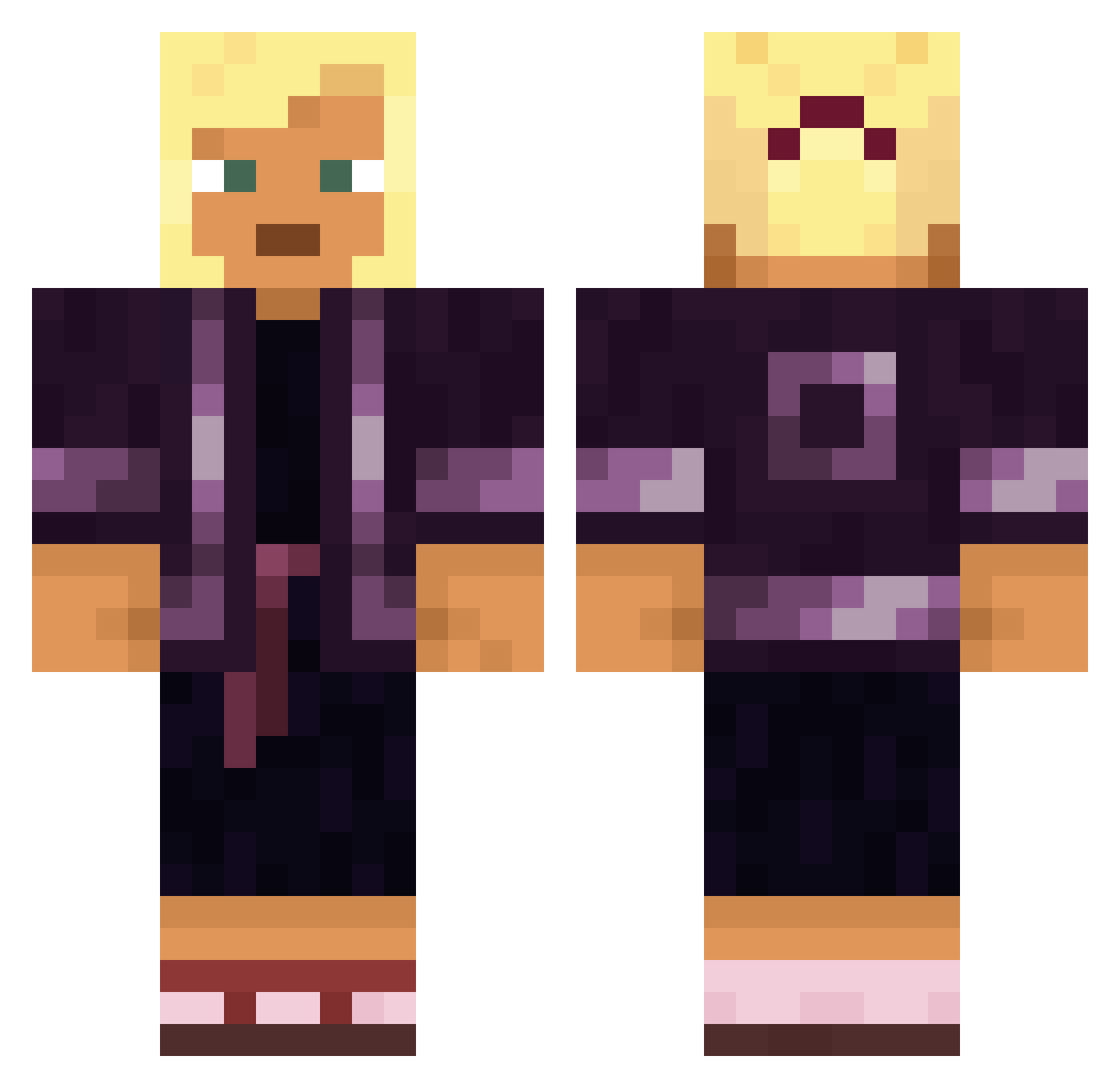 Zedro2602 Minecraft skin, front and back view