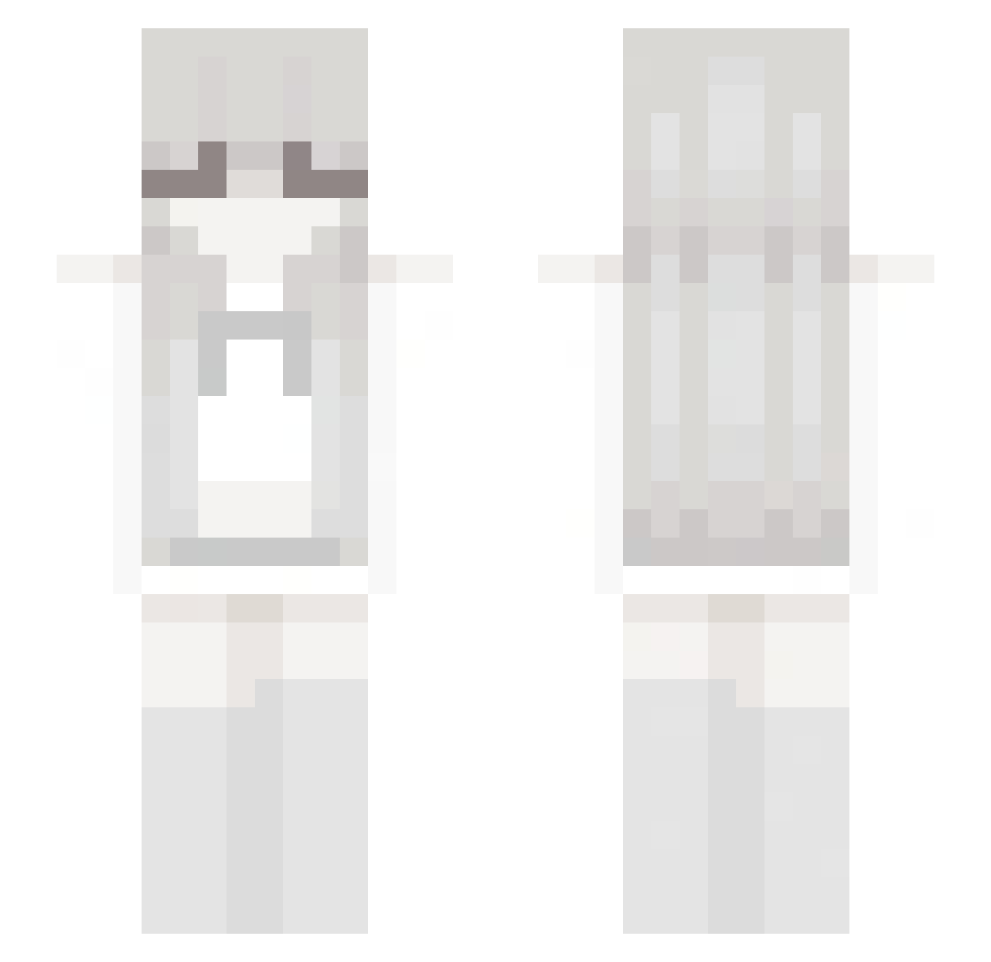 Arielle Minecraft skin, front and back view