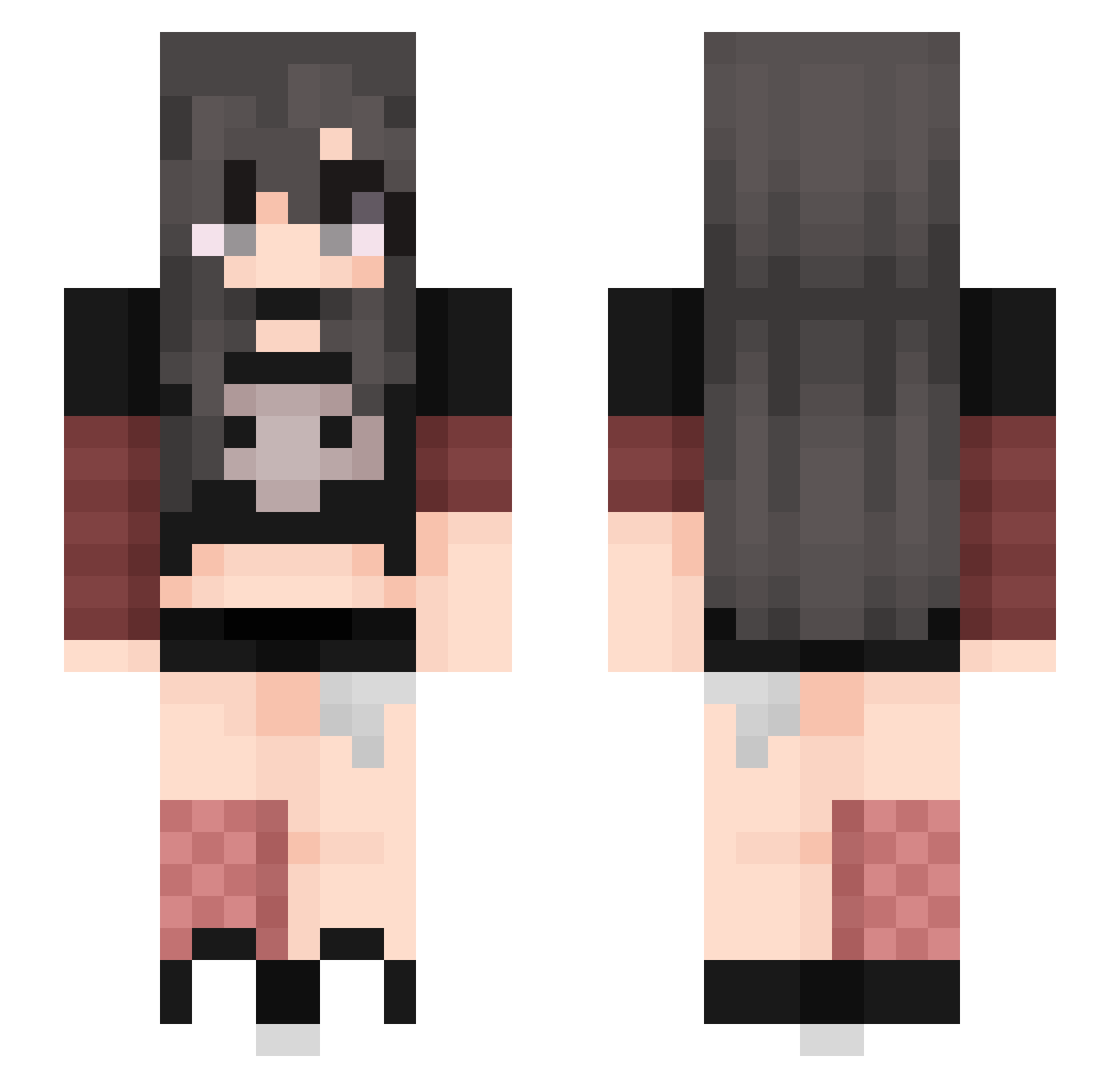 qMaria Minecraft skin, front and back view