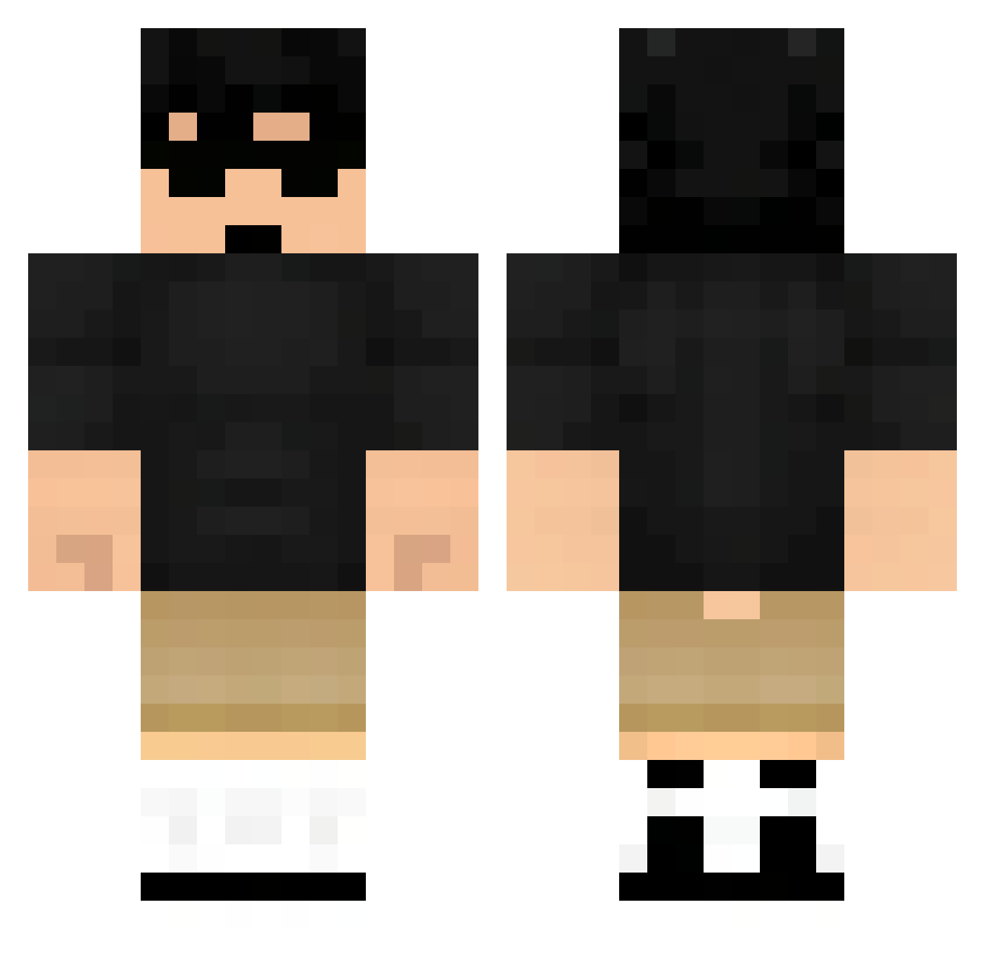 MingoMingz Minecraft skin, front and back view