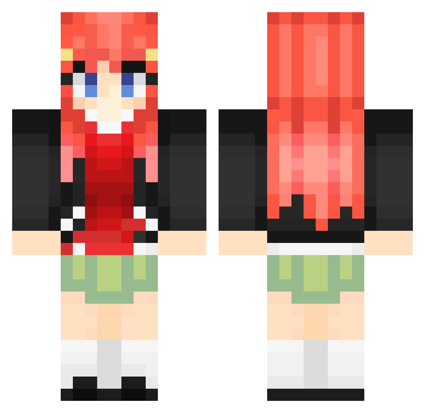 Lpnar Minecraft skin, front and back view