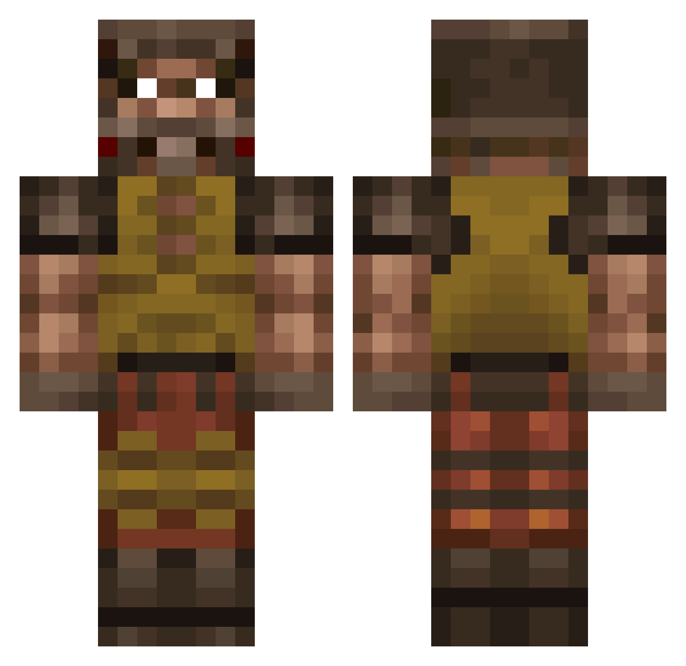 beggixkamo Minecraft skin, front and back view