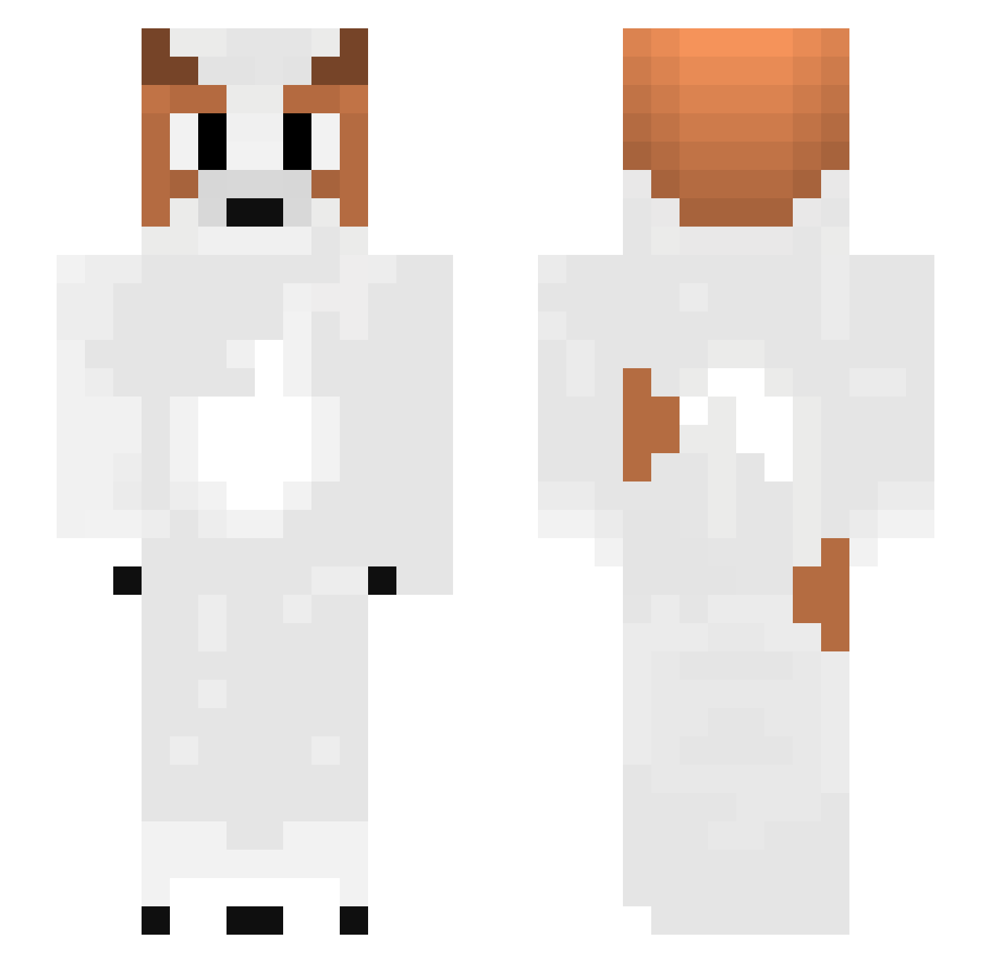 Midweek Minecraft skin, front and back view