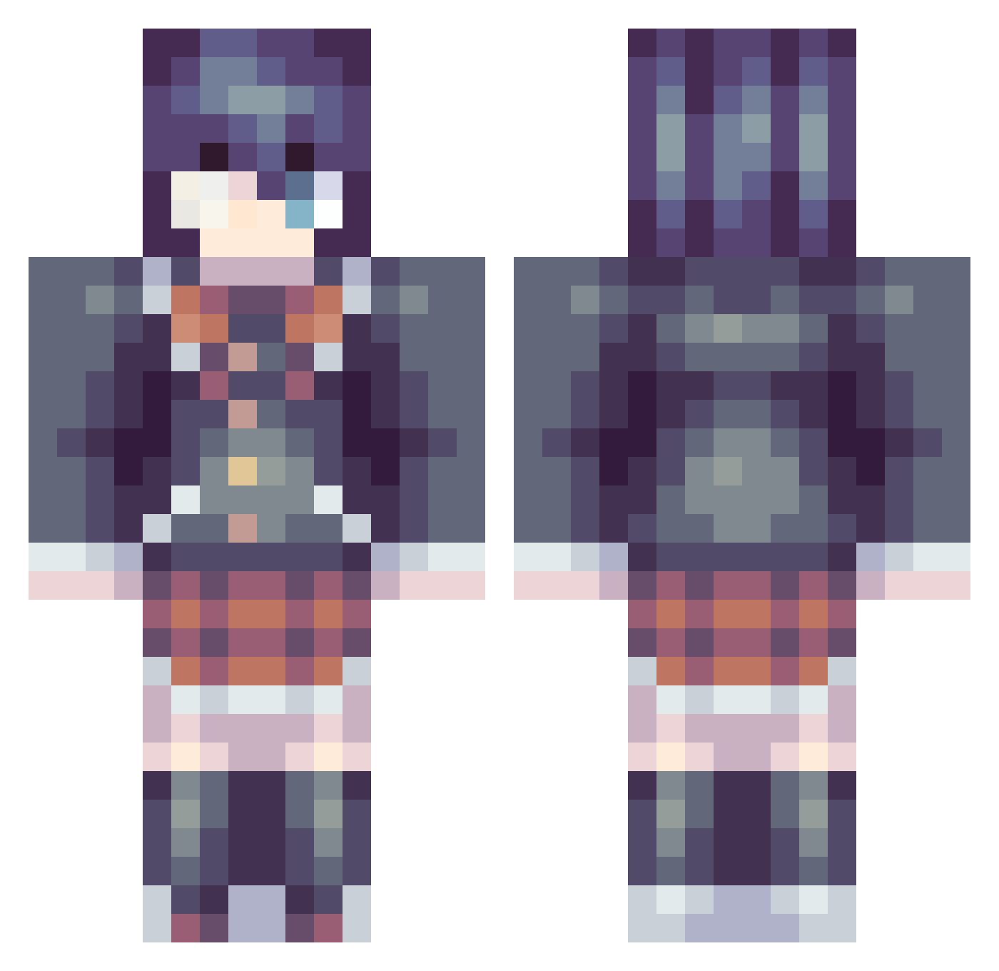 Alexmercer159 Minecraft skin, front and back view