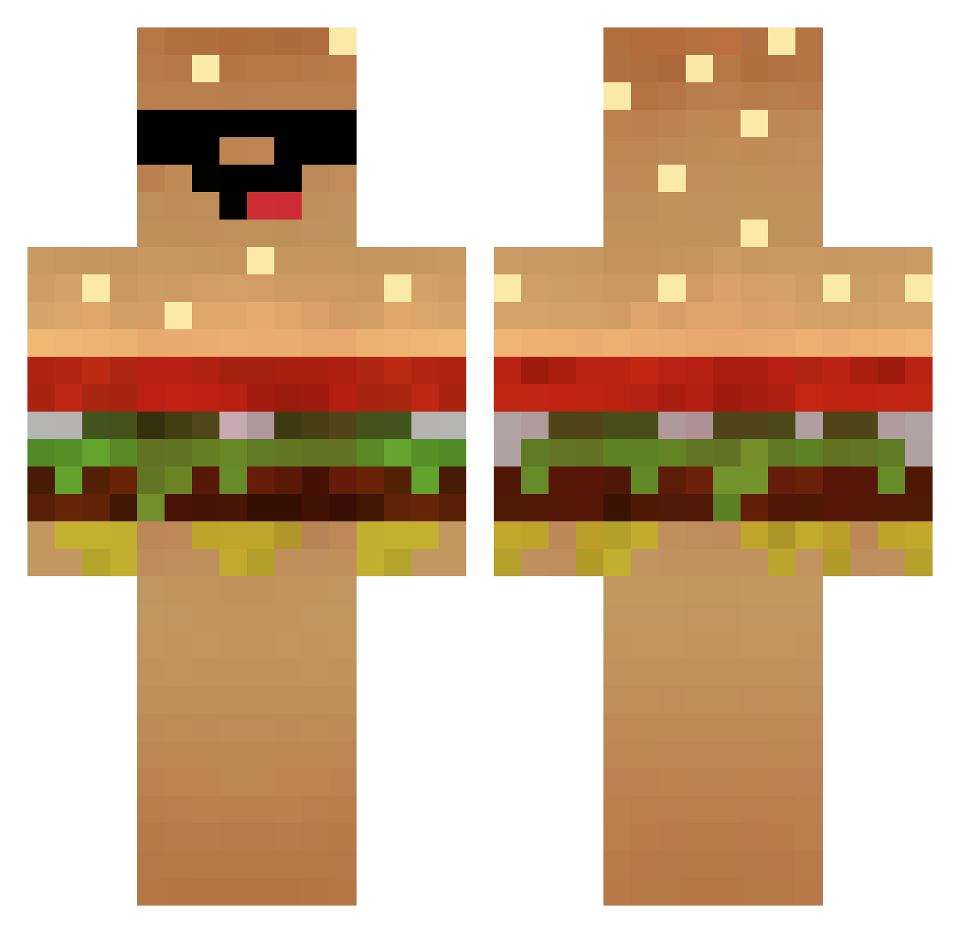 Overburger_ Minecraft skin, front and back view