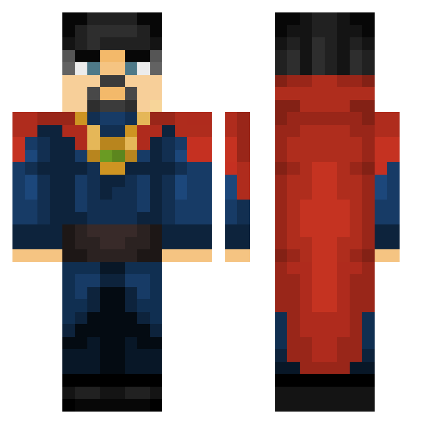 AHyEM Minecraft skin, front and back view