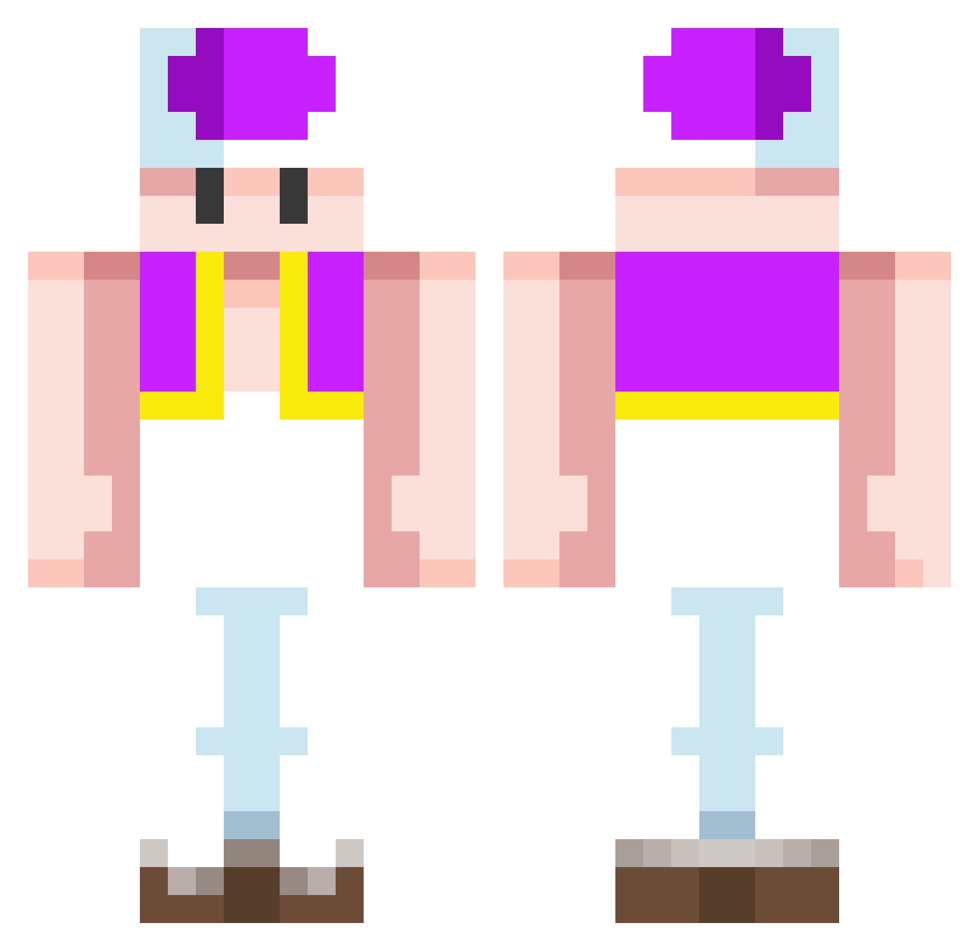 BePilz Minecraft skin, front and back view
