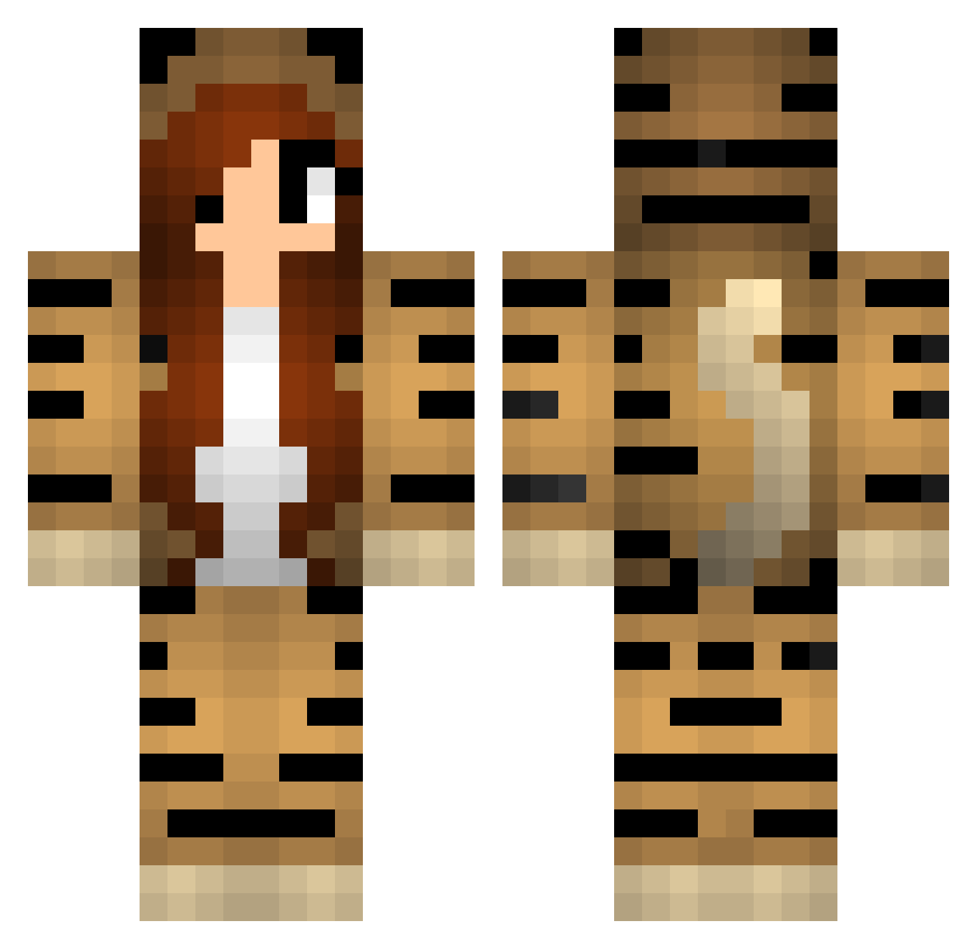 Gestation Minecraft skin, front and back view