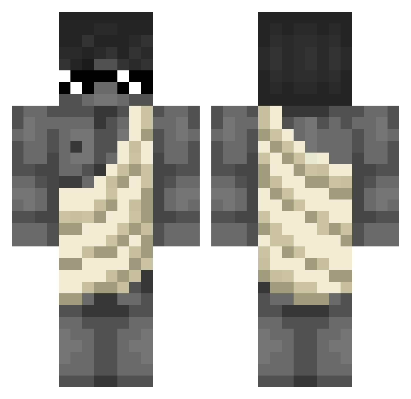 Omnividete Minecraft skin, front and back view