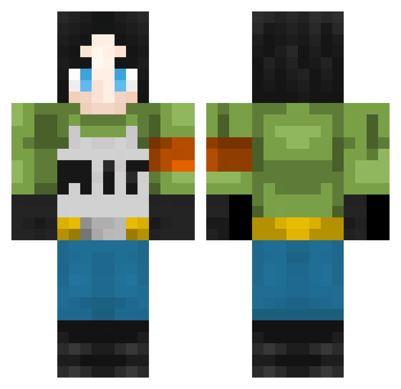 DalkHub Minecraft skin, front and back view